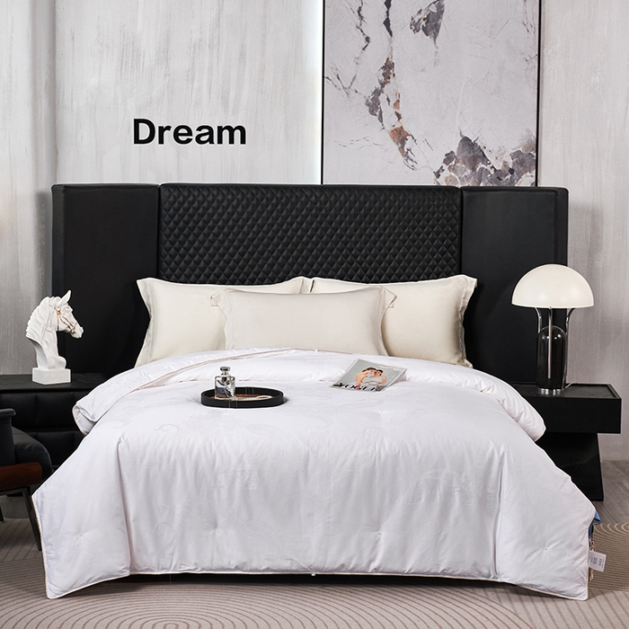 91家纺网 家纺一手货源 找家纺 蚕云阁蚕丝家居 2025新款舒适保暖被子被芯-英伦之曲 英伦之曲-白色精梳柞蚕丝