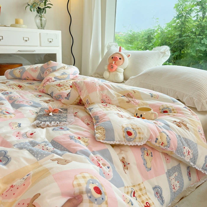 91家纺网 家纺一手货源 找家纺 大彩家居针织棉夏被子被芯春秋被冬被空调被夏凉被儿童被 蛋糕小熊