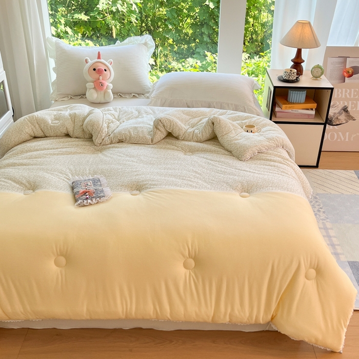 91家纺网 家纺一手货源 找家纺 大彩家居针织棉夏被子被芯春秋被冬被空调被夏凉被儿童被 格小花