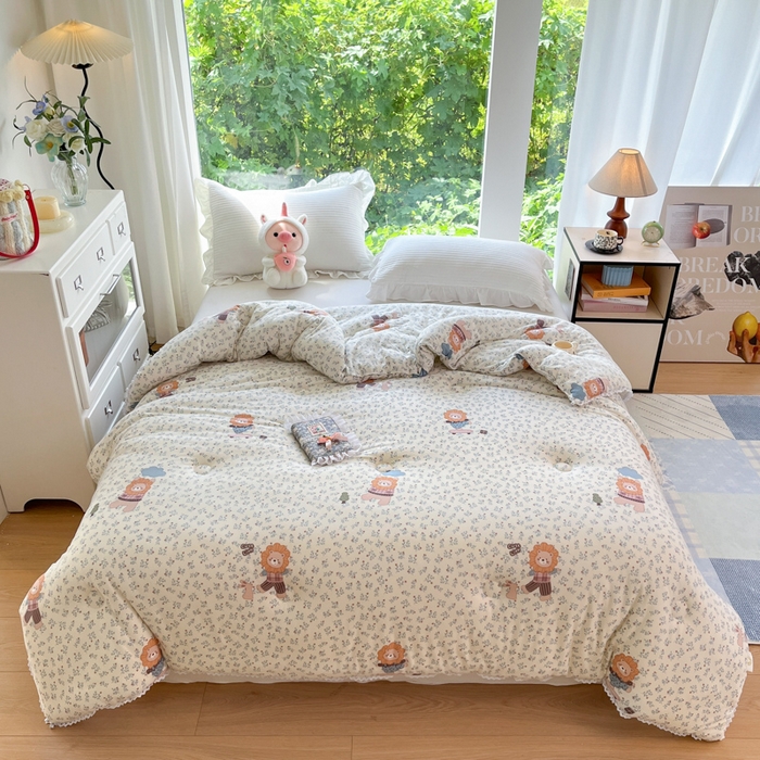 91家纺网 家纺一手货源 找家纺 大彩家居针织棉夏被子被芯春秋被冬被空调被夏凉被儿童被 可爱小狮子