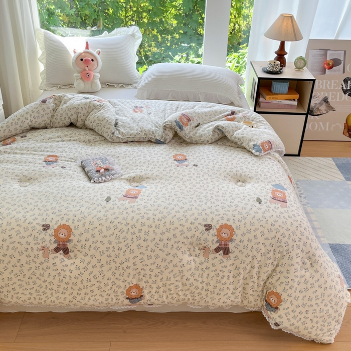 91家纺网 家纺一手货源 找家纺 大彩家居针织棉夏被子被芯春秋被冬被空调被夏凉被儿童被 可爱小狮子