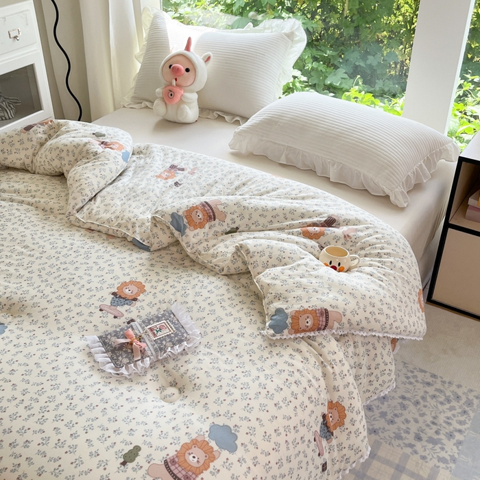 91家纺网 家纺一手货源 找家纺 大彩家居针织棉夏被子被芯春秋被冬被空调被夏凉被儿童被 可爱小狮子