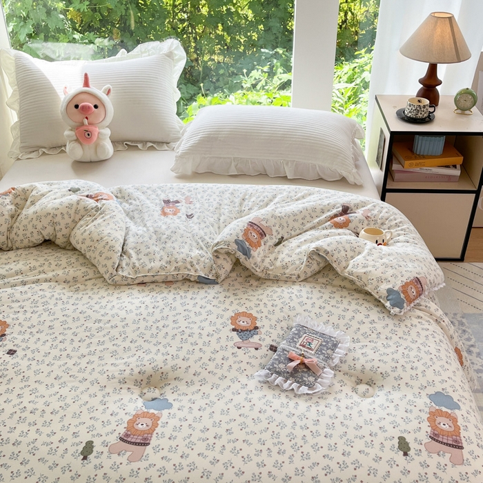 91家纺网 家纺一手货源 找家纺 大彩家居针织棉夏被子被芯春秋被冬被空调被夏凉被儿童被 可爱小狮子