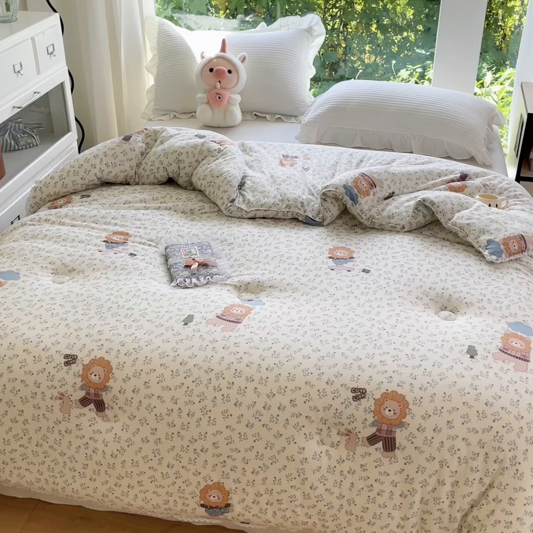 91家纺网 家纺一手货源 找家纺 大彩家居针织棉夏被子被芯春秋被冬被空调被夏凉被儿童被 可爱小狮子