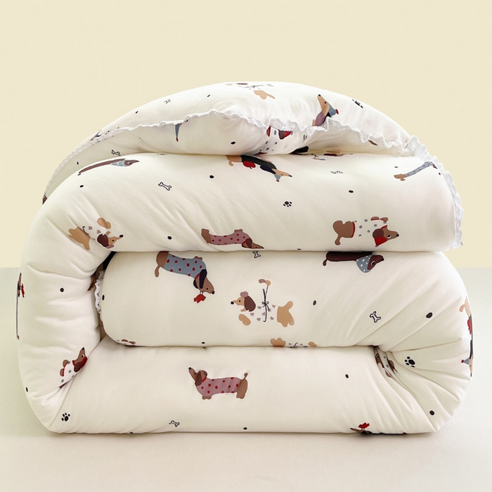 91家纺网 家纺一手货源 找家纺 大彩家居针织棉夏被子被芯春秋被冬被空调被夏凉被儿童被 气球小狗