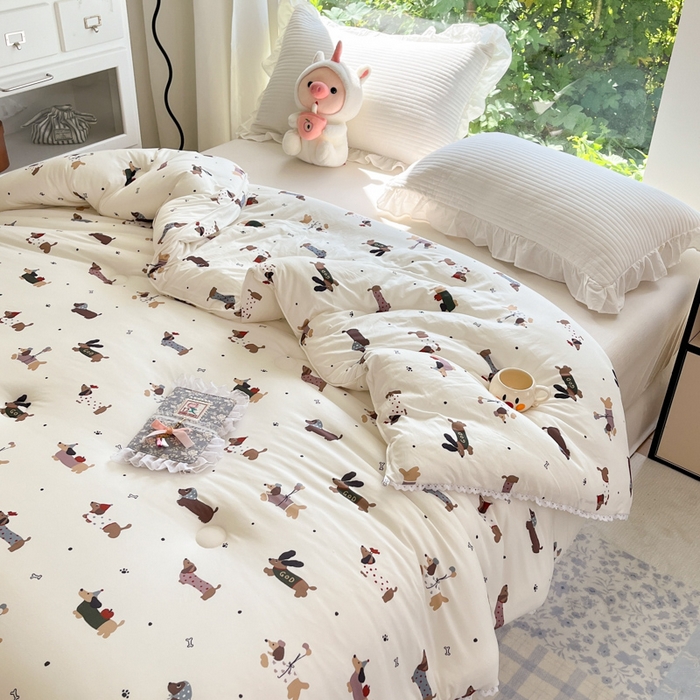 91家纺网 家纺一手货源 找家纺 大彩家居针织棉夏被子被芯春秋被冬被空调被夏凉被儿童被 气球小狗