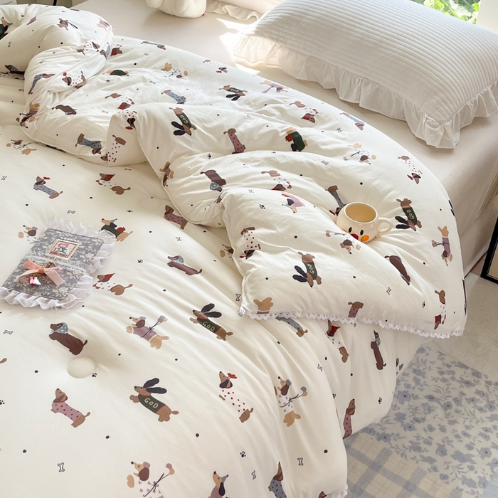 91家纺网 家纺一手货源 找家纺 大彩家居针织棉夏被子被芯春秋被冬被空调被夏凉被儿童被 气球小狗