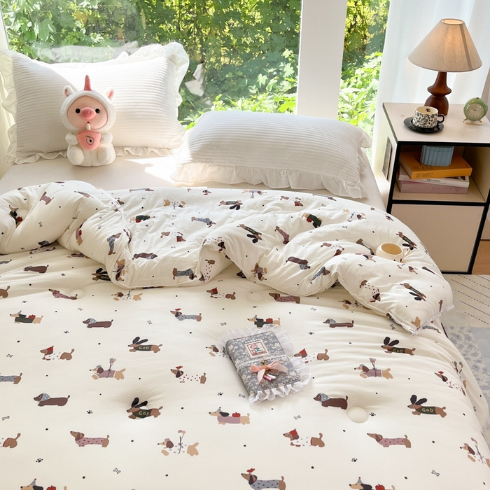 91家纺网 家纺一手货源 找家纺 大彩家居针织棉夏被子被芯春秋被冬被空调被夏凉被儿童被 气球小狗