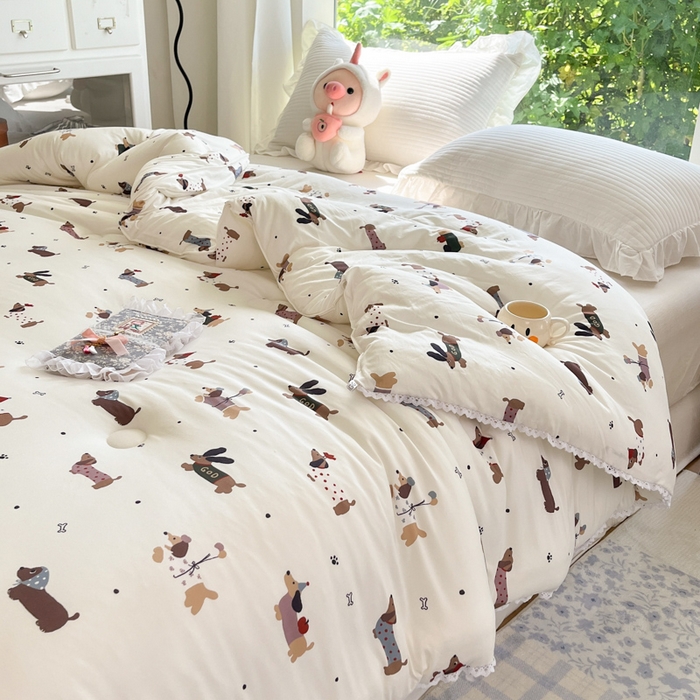 91家纺网 家纺一手货源 找家纺 大彩家居针织棉夏被子被芯春秋被冬被空调被夏凉被儿童被 气球小狗