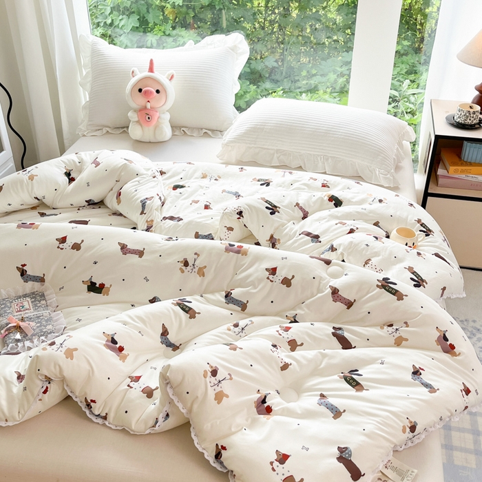 91家纺网 家纺一手货源 找家纺 大彩家居针织棉夏被子被芯春秋被冬被空调被夏凉被儿童被 气球小狗