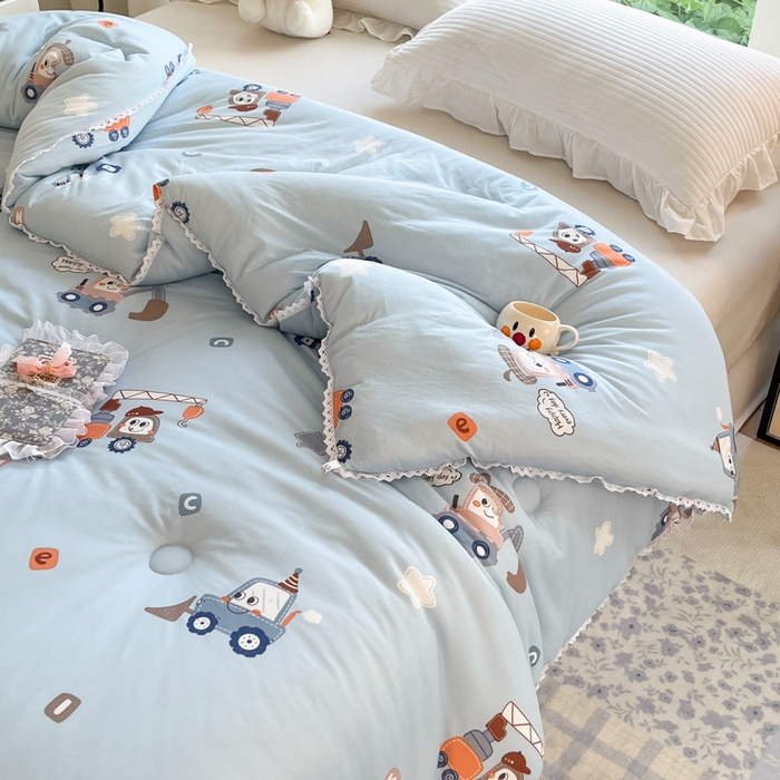 91家纺网 家纺一手货源 找家纺 大彩家居针织棉夏被子被芯春秋被冬被空调被夏凉被儿童被 挖掘小车