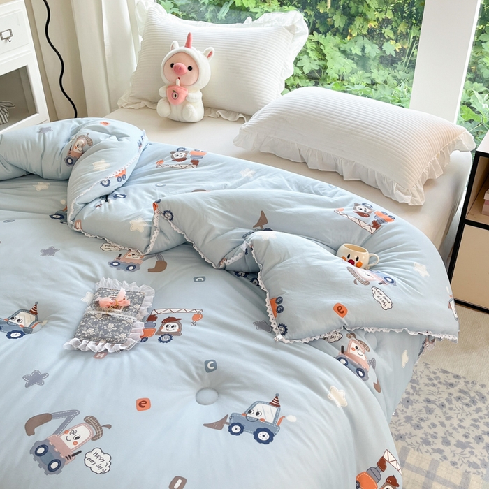 91家纺网 家纺一手货源 找家纺 大彩家居针织棉夏被子被芯春秋被冬被空调被夏凉被儿童被 挖掘小车