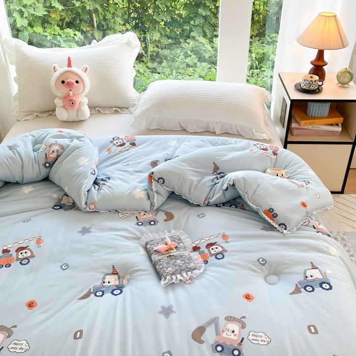 91家纺网 家纺一手货源 找家纺 大彩家居针织棉夏被子被芯春秋被冬被空调被夏凉被儿童被 挖掘小车