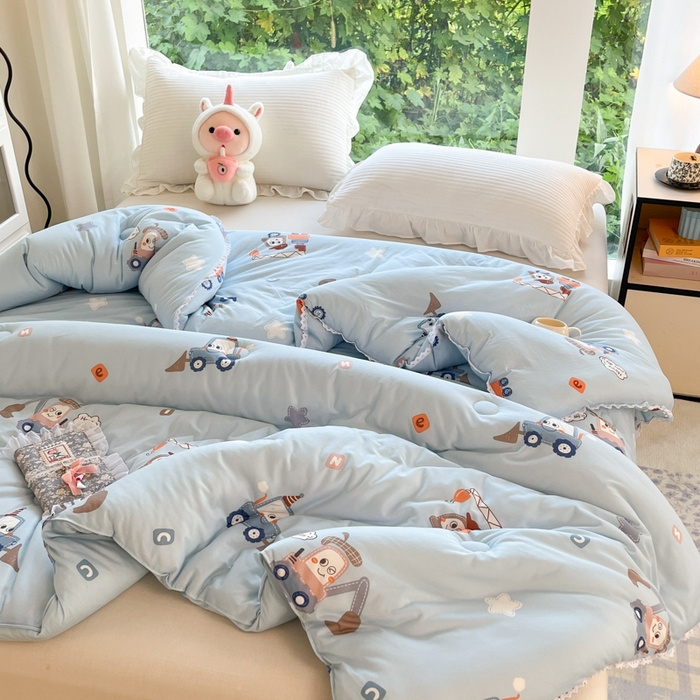 91家纺网 家纺一手货源 找家纺 大彩家居针织棉夏被子被芯春秋被冬被空调被夏凉被儿童被 挖掘小车