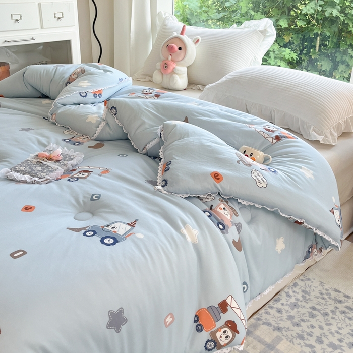 91家纺网 家纺一手货源 找家纺 大彩家居针织棉夏被子被芯春秋被冬被空调被夏凉被儿童被 挖掘小车