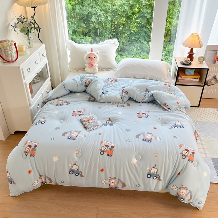 91家纺网 家纺一手货源 找家纺 大彩家居针织棉夏被子被芯春秋被冬被空调被夏凉被儿童被 挖掘小车