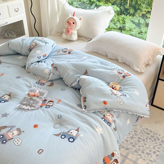 91家纺网 家纺一手货源 找家纺 大彩家居针织棉夏被子被芯春秋被冬被空调被夏凉被儿童被 挖掘小车