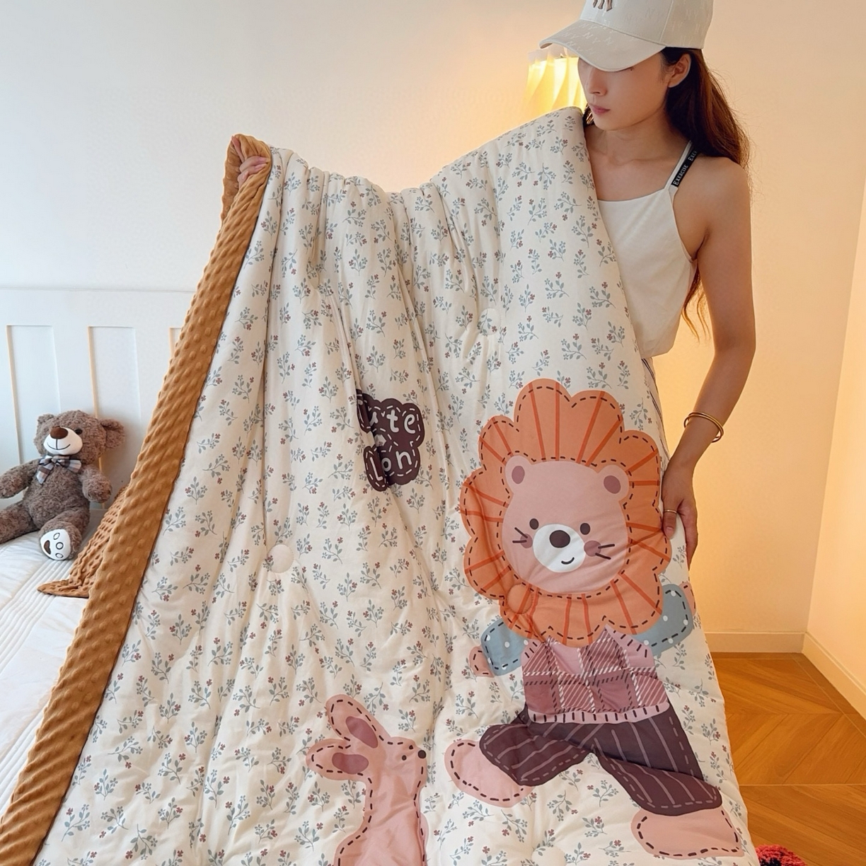 91家纺网 家纺一手货源 找家纺 （总）兜米家居 2025新款针织棉专版数码印花豆豆绒被被子被芯