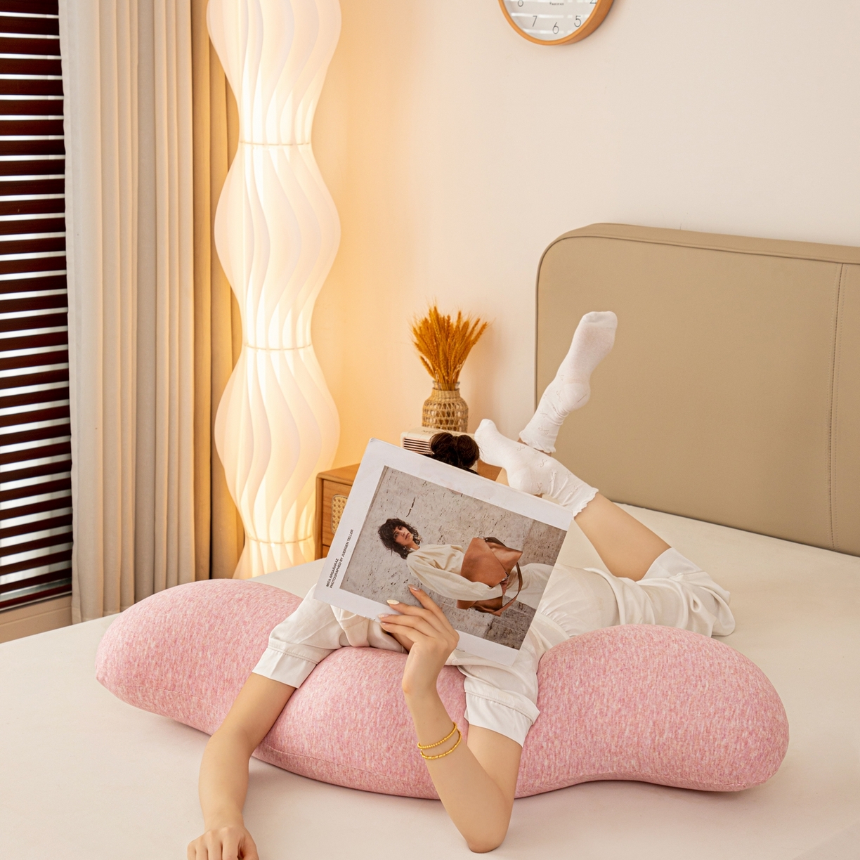 91家纺网 家纺一手货源 找家纺 沐沐家纺 2026新款深睡抱抱枕 粉色