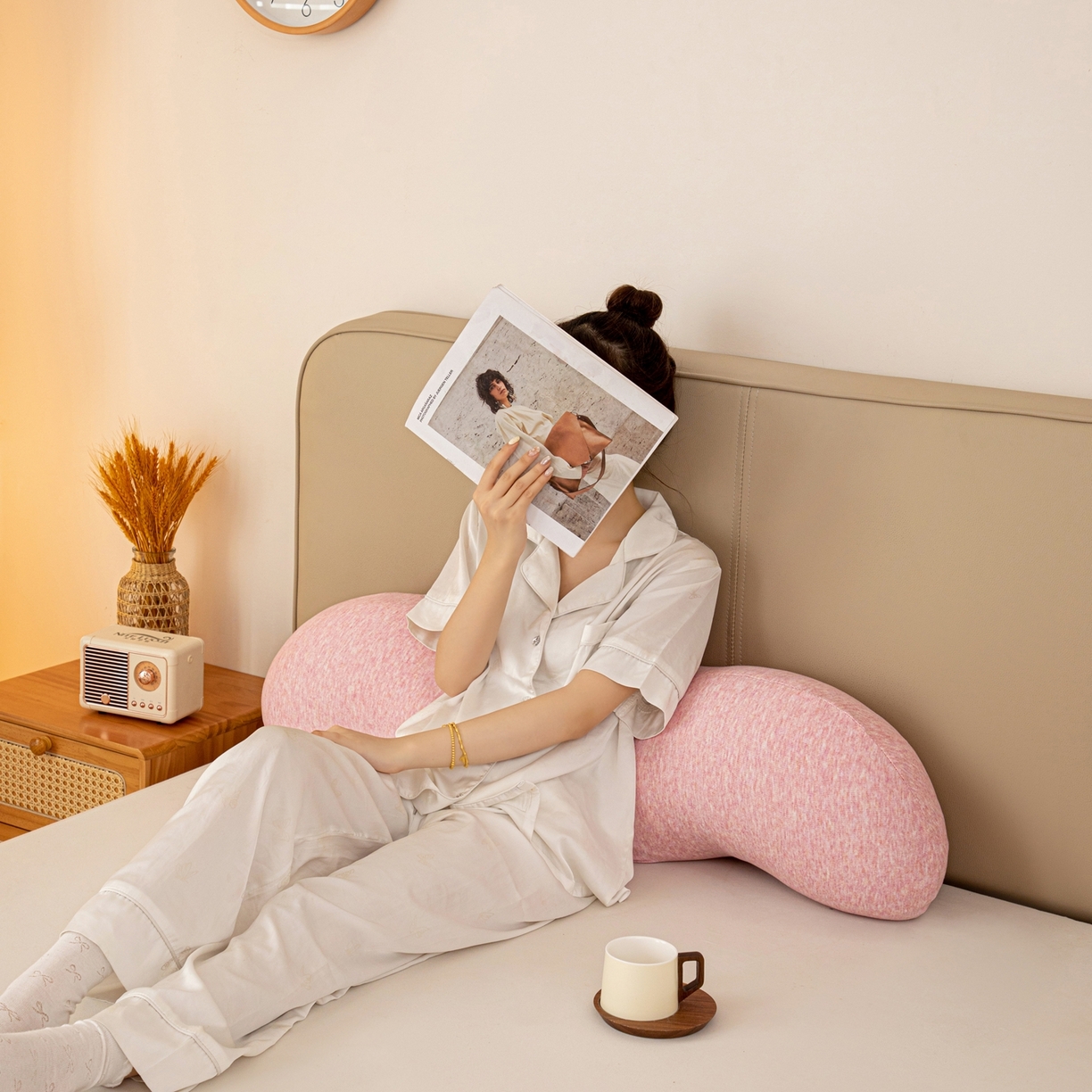 91家纺网 家纺一手货源 找家纺 沐沐家纺 2026新款深睡抱抱枕 粉色