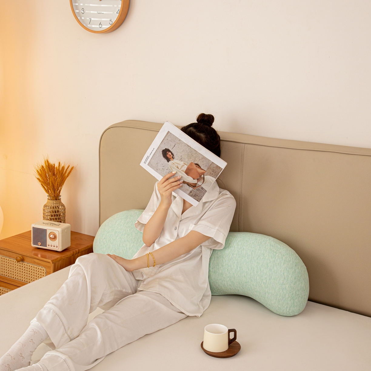 91家纺网 家纺一手货源 找家纺 沐沐家纺 2026新款深睡抱抱枕 绿色