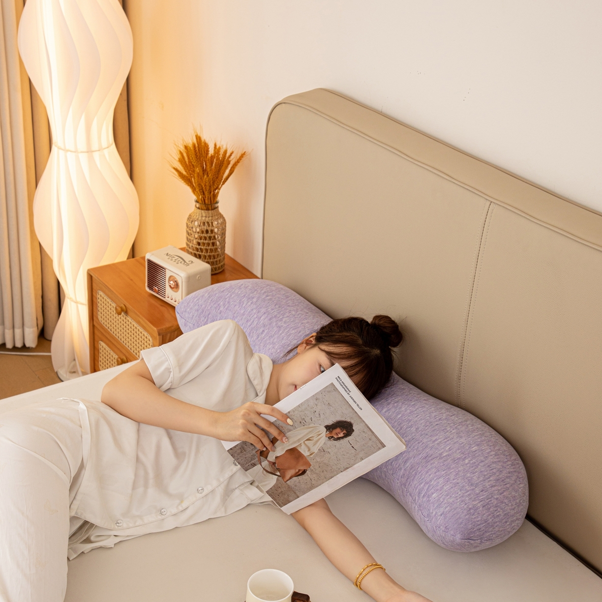 91家纺网 家纺一手货源 找家纺 沐沐家纺 2026新款深睡抱抱枕 紫色