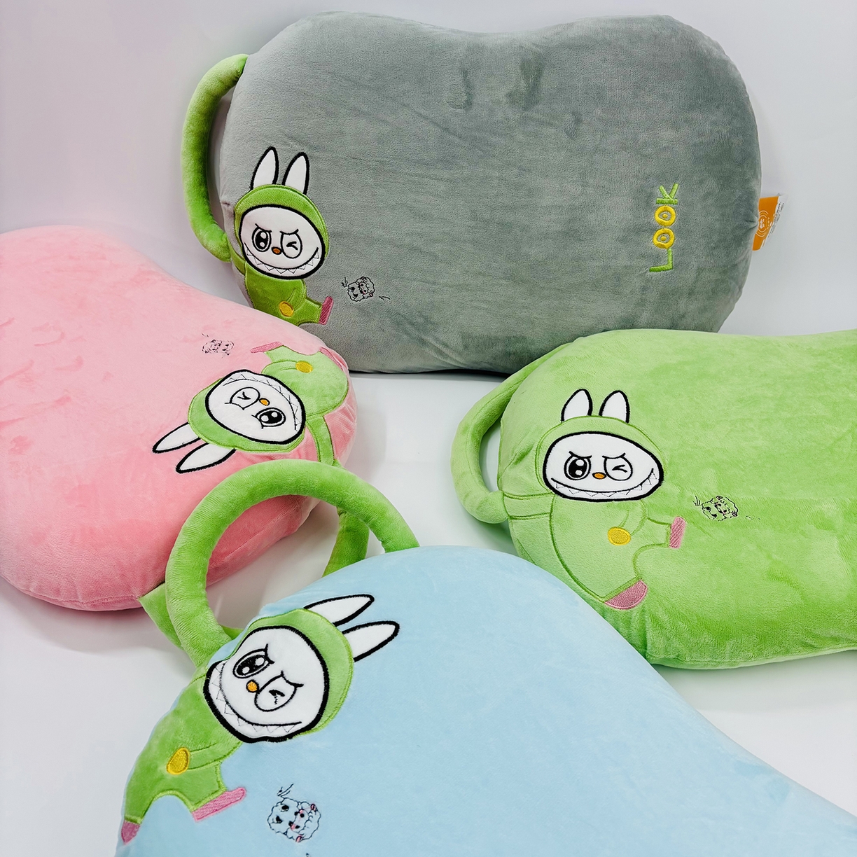 （总）露函家居 2025新款儿童款拉布布毛绒猫肚枕枕头枕芯