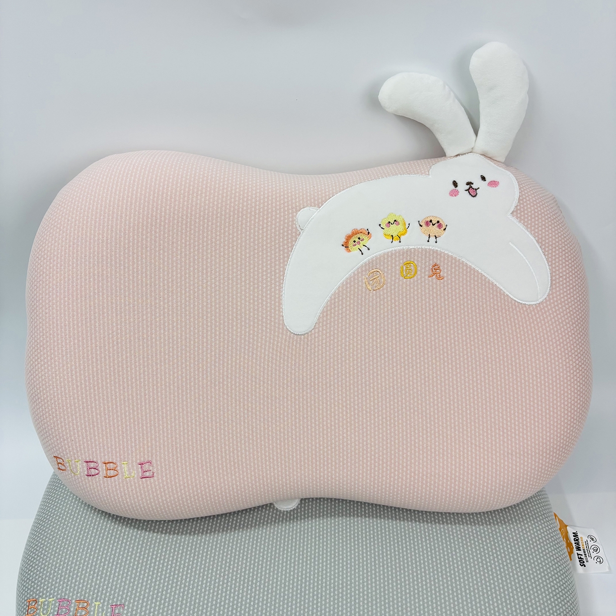 露函家居 2025新款儿童款团圆兔猫肚枕枕头枕芯 粉色