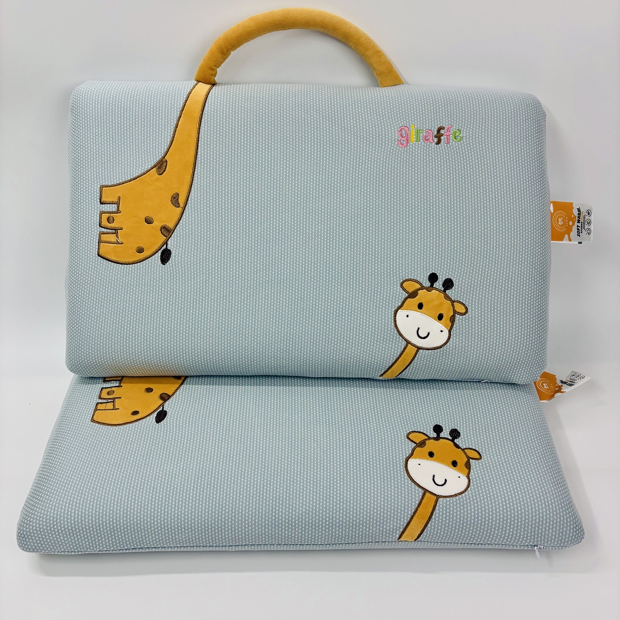 露函家居 2025新款儿童款长颈鹿面包枕枕头枕芯 蓝色