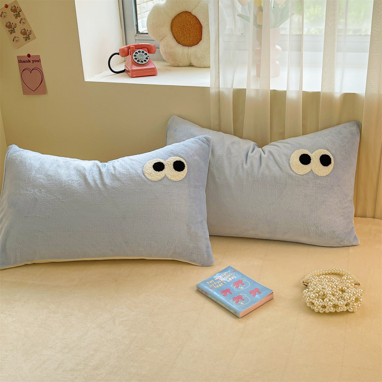 91家纺网 家纺一手货源 找家纺 雨洋家纺 2025新款牛奶绒双面毛巾绣单品被套-大眼萌系列 R绒大眼萌海盐芝士