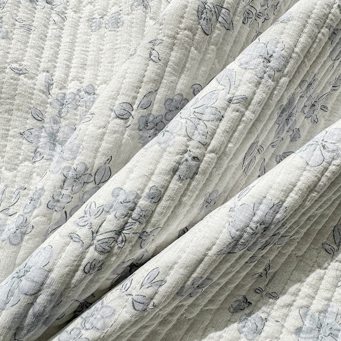 91家纺网 家纺一手货源 找家纺 卢赛尔 2025新款印花加厚原麻宝宝绒双拼保暖床盖款三件套 青千雪