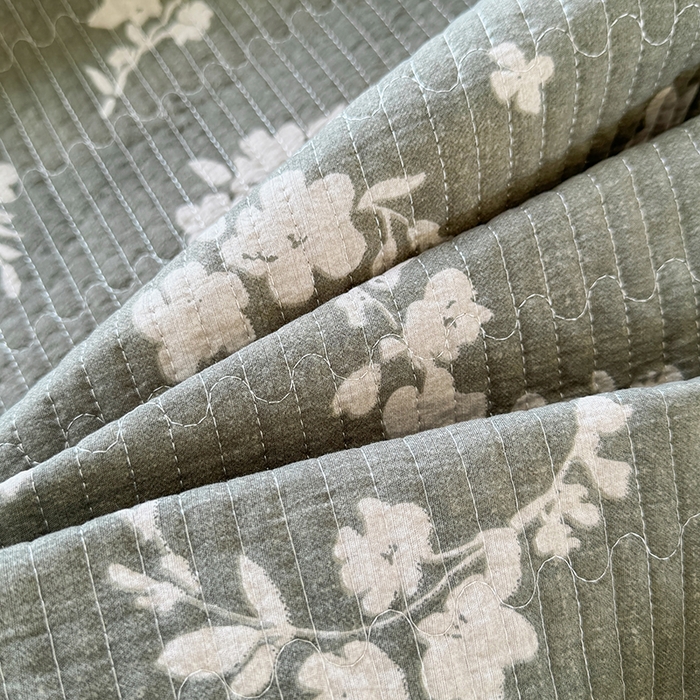 91家纺网 家纺一手货源 找家纺 卢赛尔 2025新款印花加厚原麻宝宝绒双拼保暖床盖款三件套 森屿