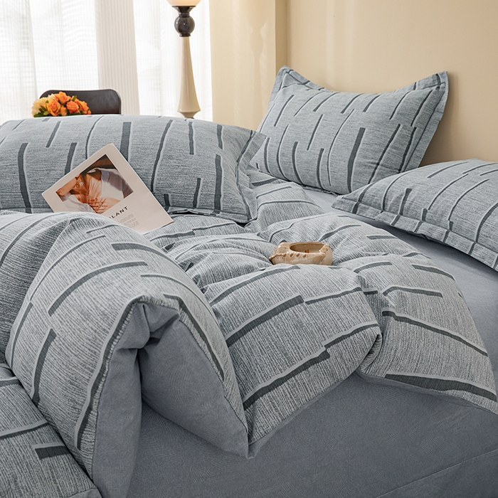 91家纺网 家纺一手货源 找家纺 博弈家纺 2025新款100%加厚全棉纯棉四件套喷气磨毛四件套-礼盒装 芳菲时光