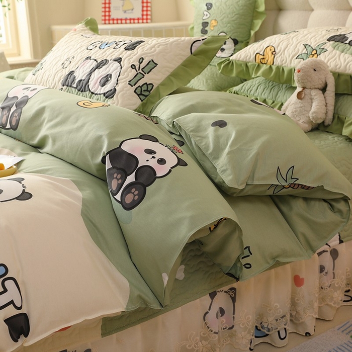 91家纺网 家纺一手货源 找家纺 （总）美达家纺2025新款全棉蕾丝边单床盖四件套