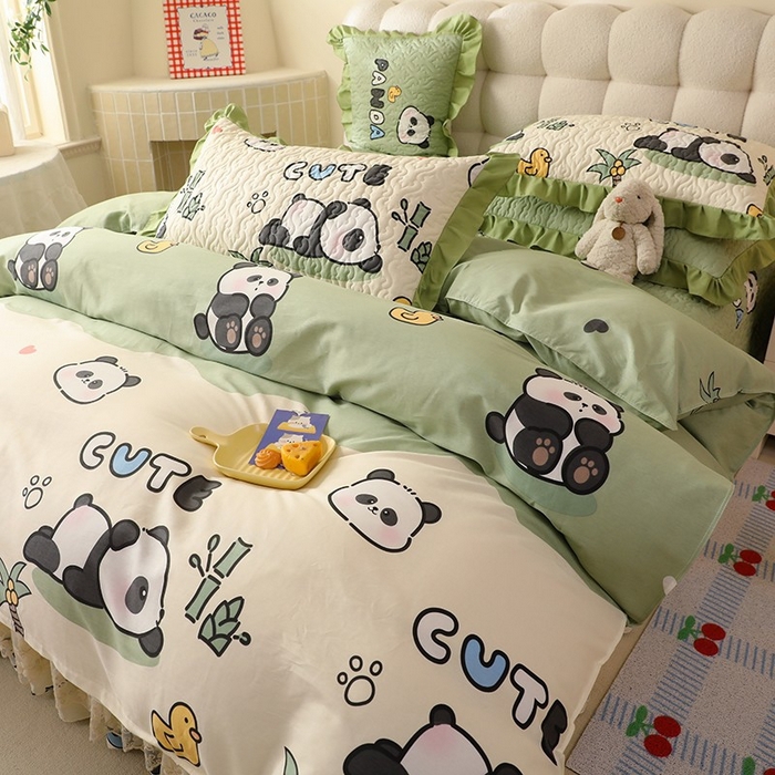 91家纺网 家纺一手货源 找家纺 （总）美达家纺2025新款全棉蕾丝边单床盖四件套