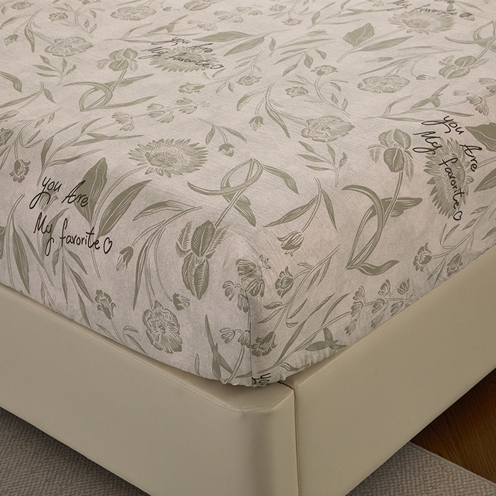 91家纺网 家纺一手货源 找家纺 卢赛尔 2025新款高克重皱皱复古原麻单床笠床笠三件套 草芙蓉