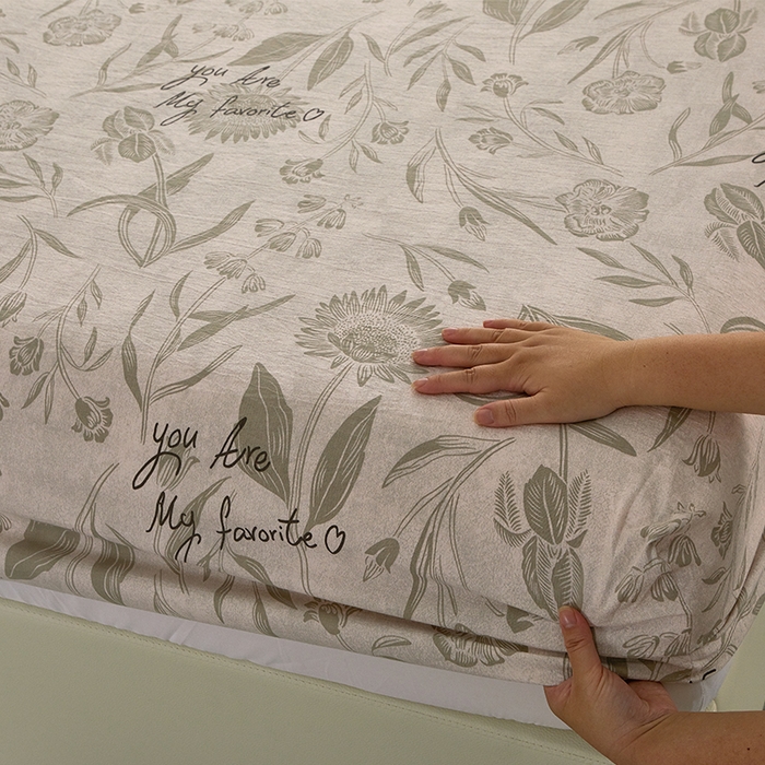 91家纺网 家纺一手货源 找家纺 卢赛尔 2025新款高克重皱皱复古原麻单床笠床笠三件套 草芙蓉