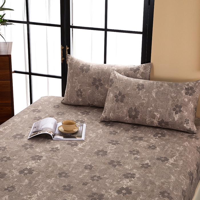 91家纺网 家纺一手货源 找家纺 卢赛尔 2025新款高克重皱皱复古原麻单床笠床笠三件套 风浅