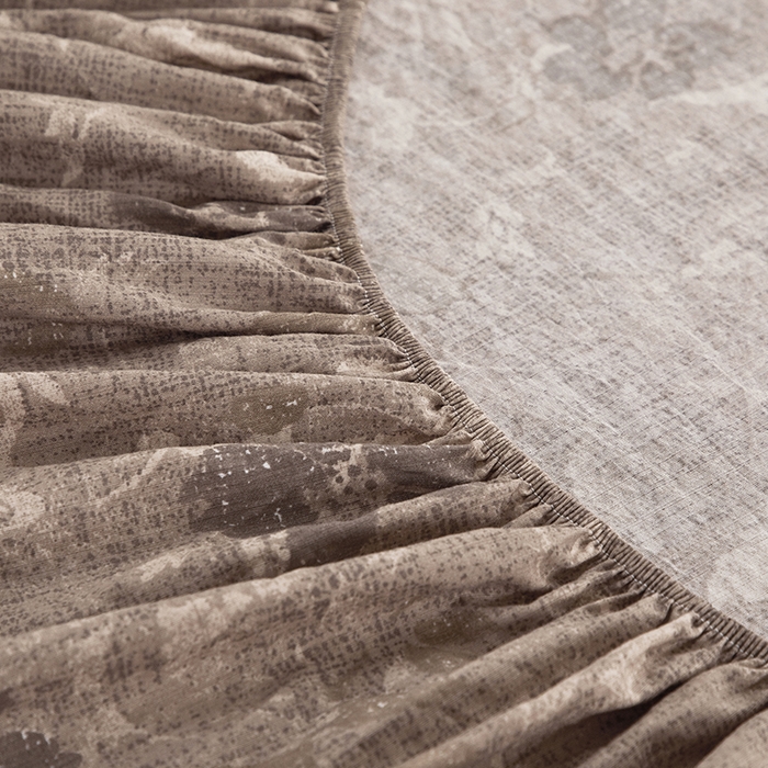 91家纺网 家纺一手货源 找家纺 卢赛尔 2025新款高克重皱皱复古原麻单床笠床笠三件套 风浅