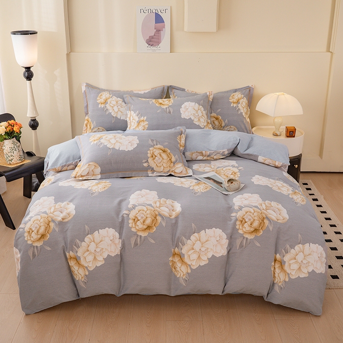 博弈家纺 2025新款100%加厚全棉纯棉四件套喷气磨毛四件套-礼盒装 春和景明