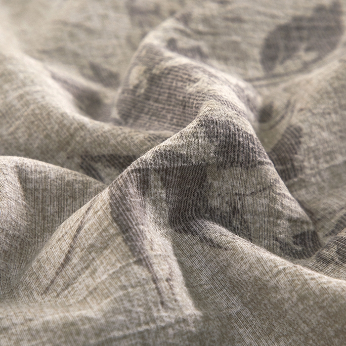 91家纺网 家纺一手货源 找家纺 卢赛尔 2025新款高克重皱皱复古原麻单床笠床笠三件套 花眠