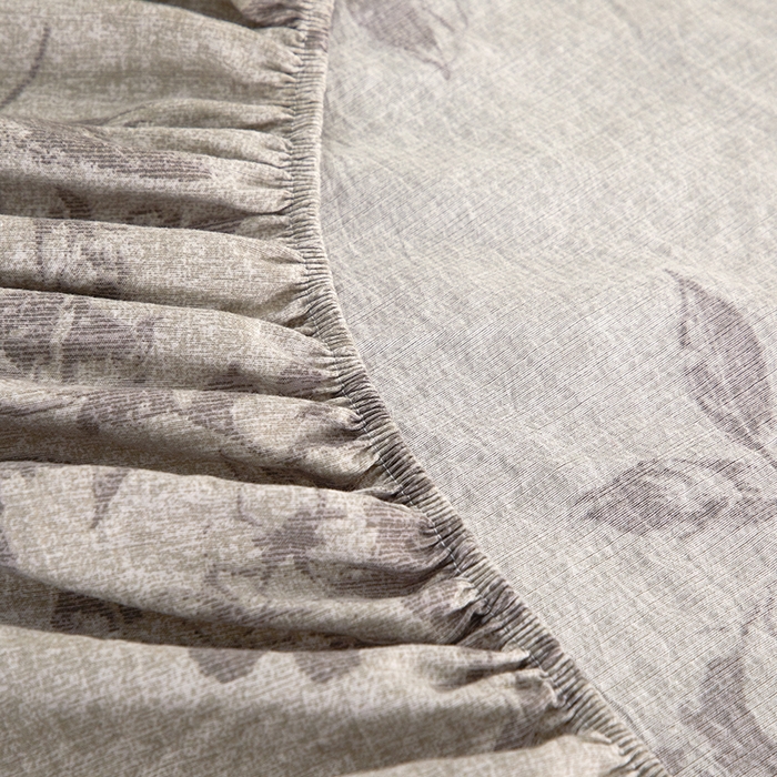 91家纺网 家纺一手货源 找家纺 卢赛尔 2025新款高克重皱皱复古原麻单床笠床笠三件套 花眠