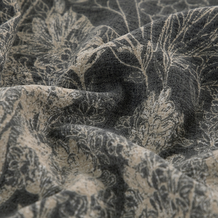 91家纺网 家纺一手货源 找家纺 卢赛尔 2025新款高克重皱皱复古原麻单床笠床笠三件套 凉墨