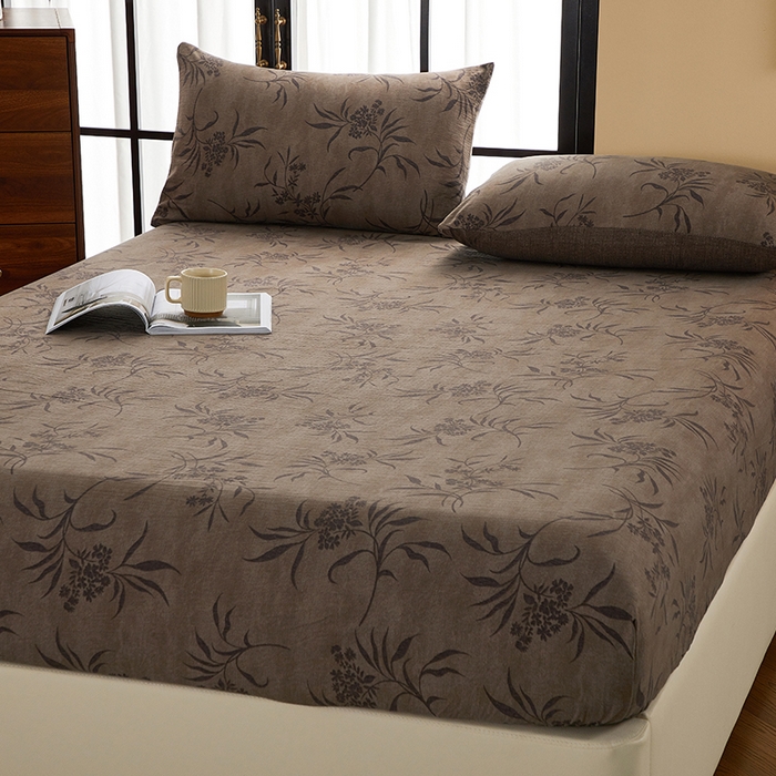 91家纺网 家纺一手货源 找家纺 卢赛尔 2025新款高克重皱皱复古原麻单床笠床笠三件套 南栀羽