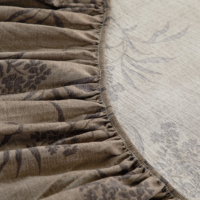 91家纺网 家纺一手货源 找家纺 卢赛尔 2025新款高克重皱皱复古原麻单床笠床笠三件套 南栀羽