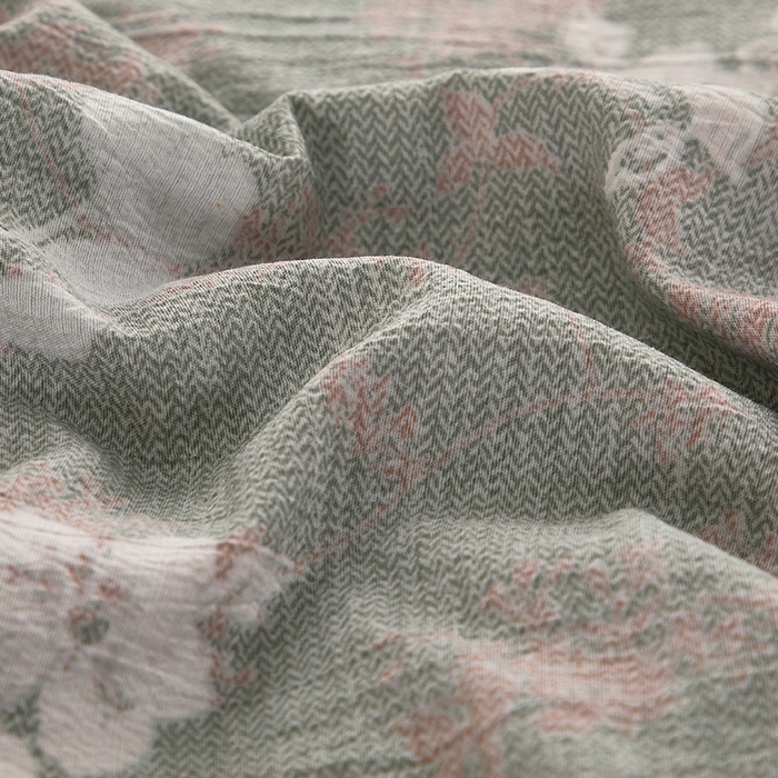 91家纺网 家纺一手货源 找家纺 卢赛尔 2025新款高克重皱皱复古原麻单床笠床笠三件套 清菡绿