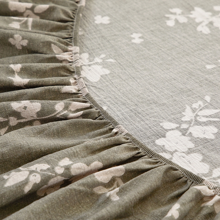 91家纺网 家纺一手货源 找家纺 卢赛尔 2025新款高克重皱皱复古原麻单床笠床笠三件套 森屿