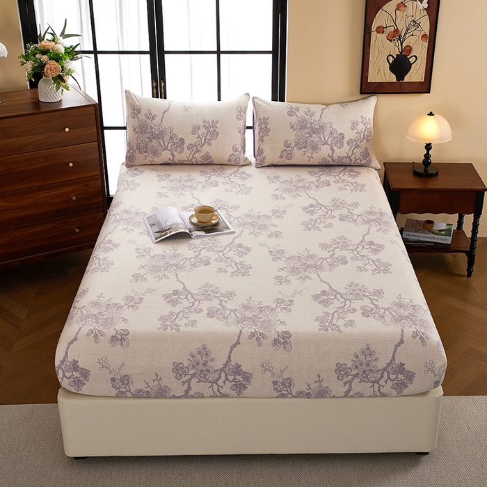 卢赛尔 2025新款高克重皱皱复古原麻单床笠床笠三件套 云梦泽