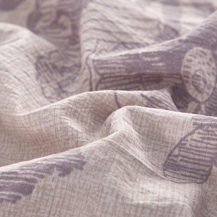 91家纺网 家纺一手货源 找家纺 卢赛尔 2025新款高克重皱皱复古原麻单床笠床笠三件套 云梦泽