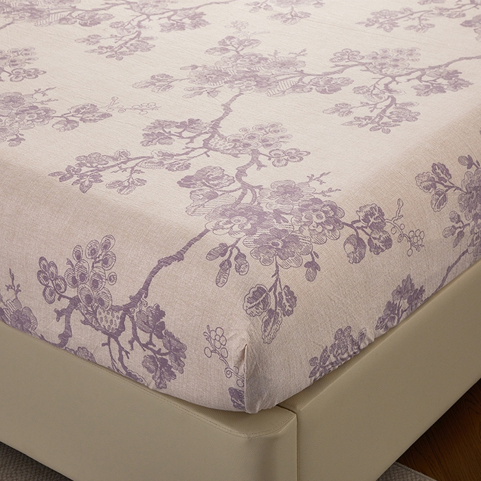 91家纺网 家纺一手货源 找家纺 卢赛尔 2025新款高克重皱皱复古原麻单床笠床笠三件套 云梦泽